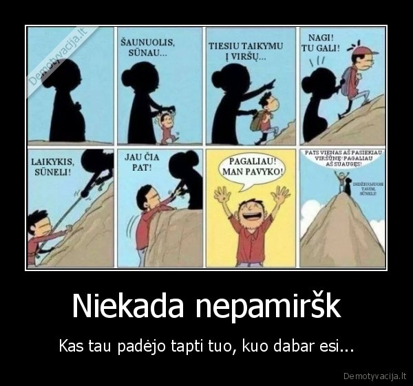 Niekada nepamiršk - Kas tau padėjo tapti tuo, kuo dabar esi.... 