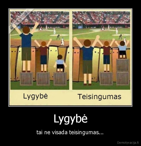 Lygybė - tai ne visada teisingumas.... 