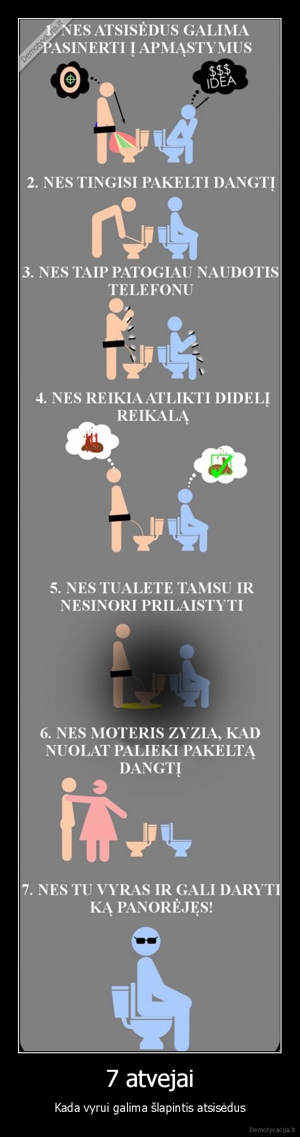7 atvejai - Kada vyrui galima šlapintis atsisėdus. 