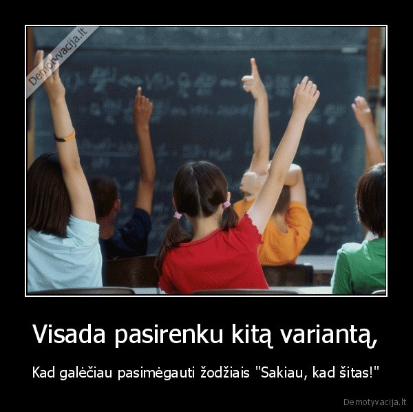 Visada pasirenku kitą variantą, - Kad galėčiau pasimėgauti žodžiais 
