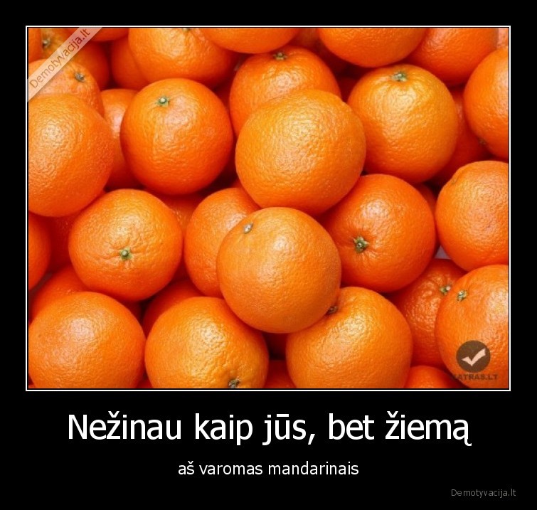 Nežinau kaip jūs, bet žiemą - aš varomas mandarinais. 