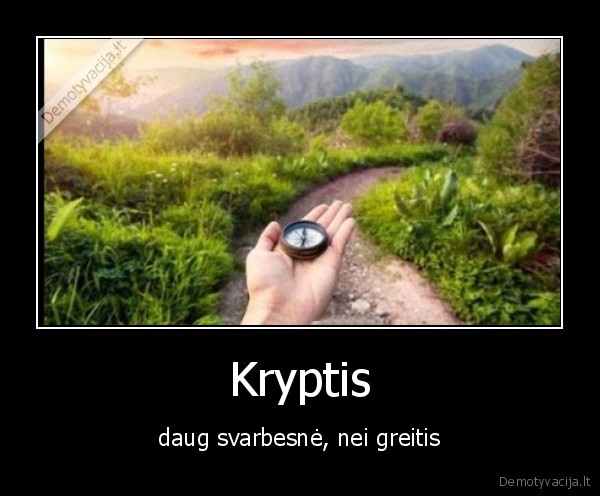 Kryptis - daug svarbesnė, nei greitis. 