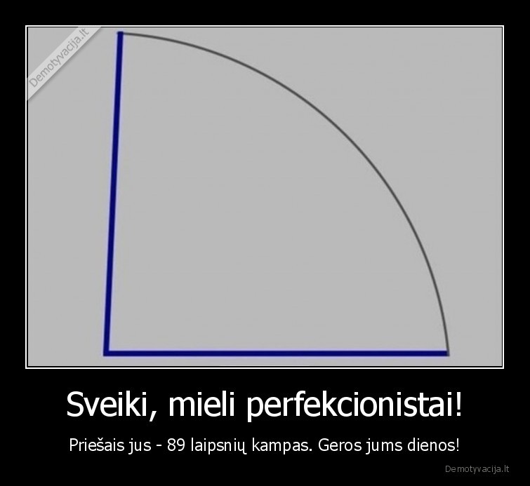 Sveiki, mieli perfekcionistai! - Priešais jus - 89 laipsnių kampas. Geros jums dienos!. 
