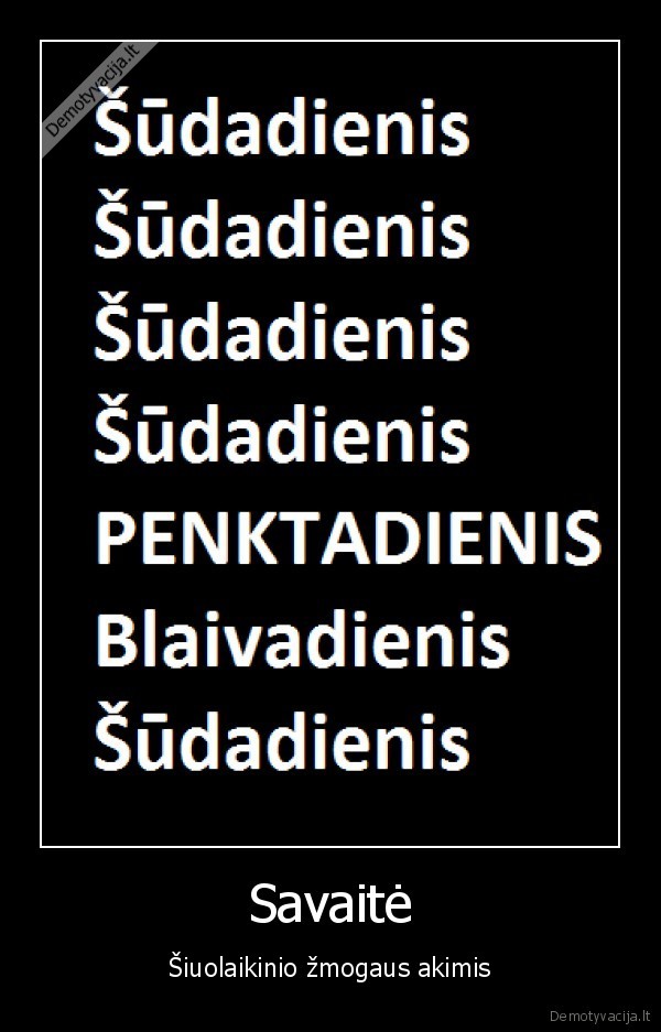 Savaitė - Šiuolaikinio žmogaus akimis. 