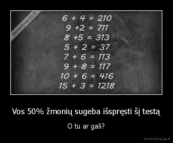 Vos 50% žmonių sugeba išspręsti šį testą - O tu ar gali?. 