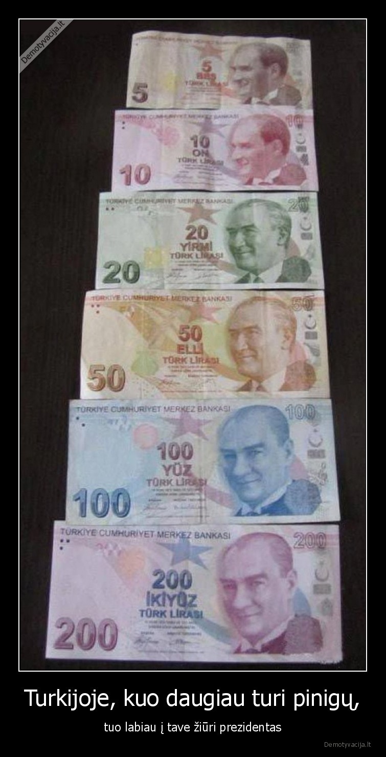 Turkijoje, kuo daugiau turi pinigų, - tuo labiau į tave žiūri prezidentas. 
