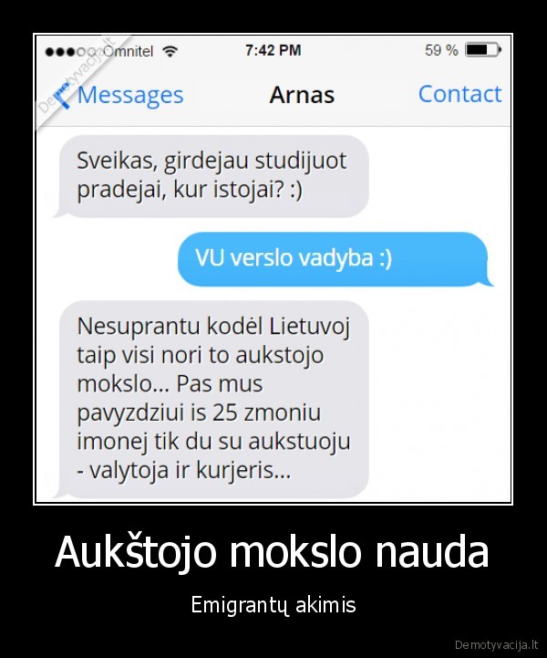 Aukštojo mokslo nauda - Emigrantų akimis. 