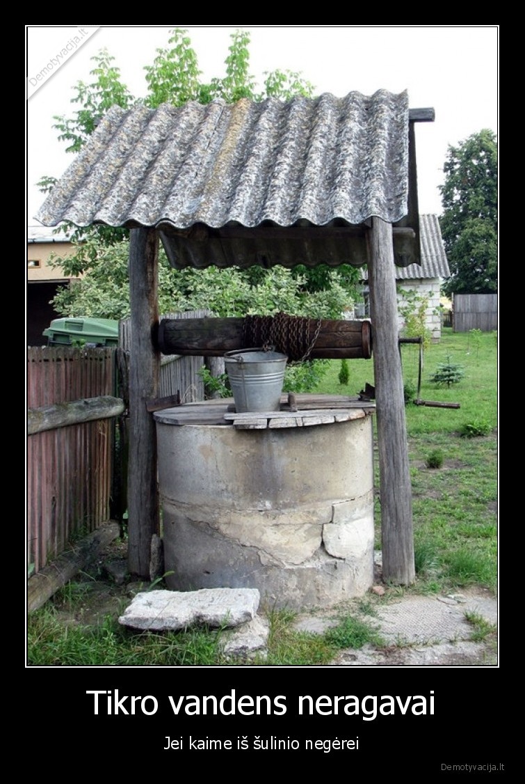 Tikro vandens neragavai - Jei kaime iš šulinio negėrei. 